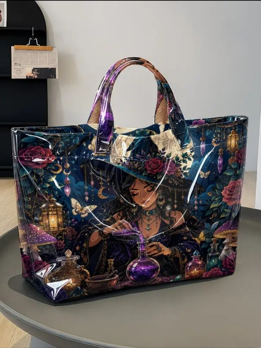 Halloween Witch Potion Dark Side Tote Bag PVC Daily Commute Tote